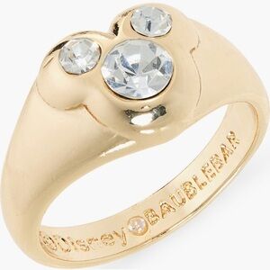 BaubleBar x Disney Micky Mouse Facete Cubic Zirconia Gold Ring::DISNEYLAND::